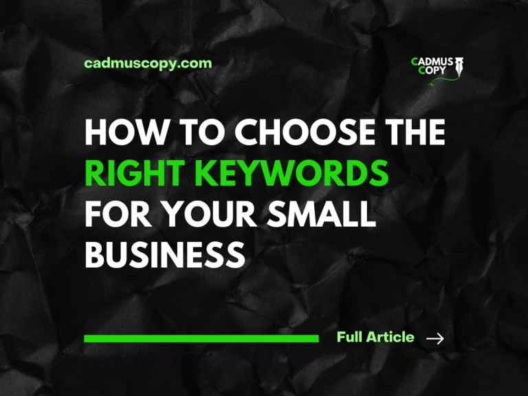 Feature image for post about finding the right keywords for small business